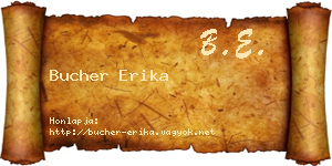 Bucher Erika névjegykártya